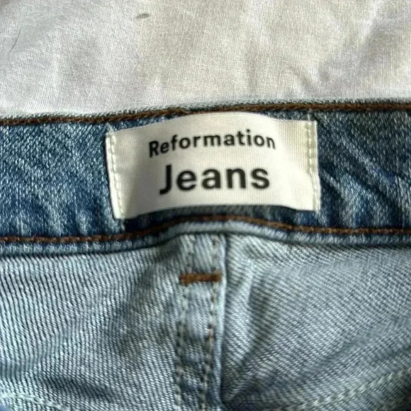 Reformation Maya Wash High Rise Button Fly Stone Washed Skinny Jeans Size 24 - Picture 3 of 6